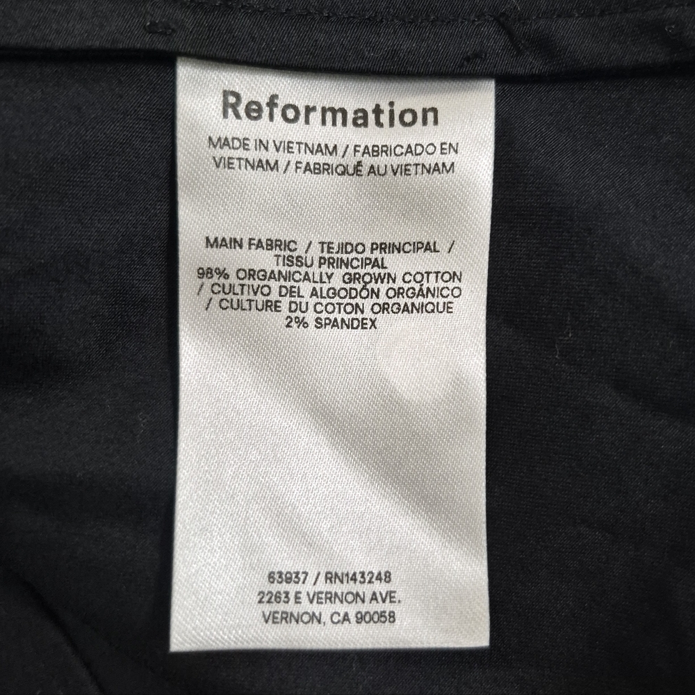 REFORMATION Long Sleeve V-neck Top With Ties Black 12 - Picture 5 of 6